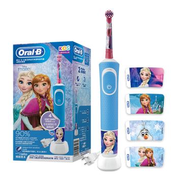 欧乐B儿童电动牙刷 充电式（3岁+适用）新款护齿冰雪奇缘款D100Kid（刷头图案随机）