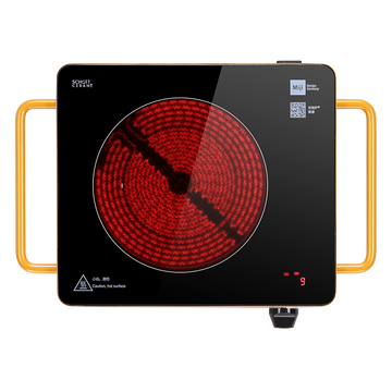 米技（MIJI）电陶炉电磁炉德国米技炉家用煮茶炉超长定时双圈烹饪LED显示升级款D6金色 2000W