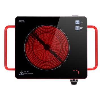 米技（MIJI）电陶炉电磁炉德国米技炉家用煮茶炉超长定时双圈烹饪LED显示升级款D6红色 2000W