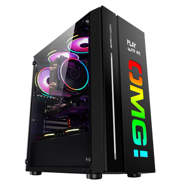 游戏悍将OMG2- ATX大板黑色RGB版台式电脑机箱个性酷炫（钢化玻璃侧透/支持120/240水冷/带磁吸防尘网）