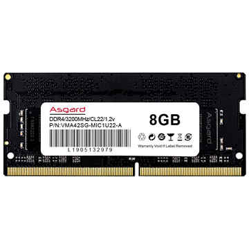 阿斯加特（Asgard）8GB DDR4 3200 笔记本内存条 列-精选颗粒/稳定兼容