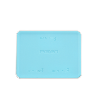 品胜（PISEN）多功能读卡器 usb2.0高速多合一内存卡CF TF SD MS XD卡 浅蓝色