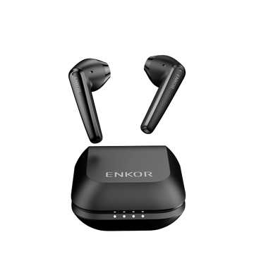 恩科（ENKOR）LilyPods 真无线蓝牙耳机通话降噪智能触控运动迷你半入耳式苹果华为小米通用手机耳机 黑色