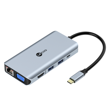 联想Lecoo Type-C扩展坞 通用M1苹果MacBook雷电3华为笔记本USB-C转HDMI转换器VGA拓展坞4K转接头分线器