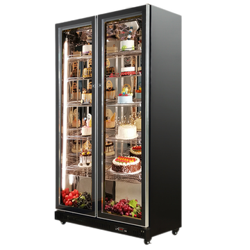 蛋糕冷藏柜展示柜立式风冷保鲜柜网红冰柜冷柜烘焙冰箱青鲨商用 黑色款三门