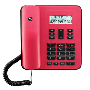摩托罗拉(Motorola)CT310C固定有绳电话机座机来电显示免电池大屏幕欧式时尚办公商务家用有线座机(红色)