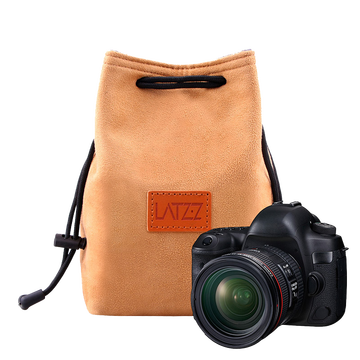 徕兹（LATZZ）内胆包 相机收纳袋 索尼/佳能/尼康/宾得/理光/徕卡/拍立得相机包 保护套帆布包 卡其色中号