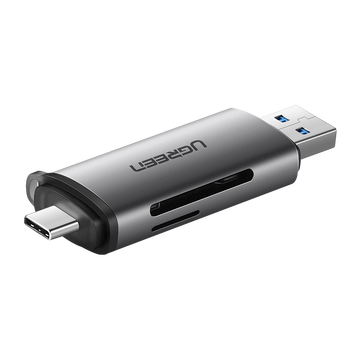 绿联 USB-C3.0高速多功能合一OTG安卓手机读卡器 支持SD/TF单反相机行车记录仪存储内存卡 Type-C读卡器 双卡双读