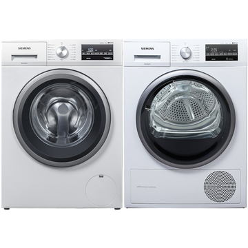 西门子（SIEMENS）洗烘套装 洗衣机滚筒烘干机热泵干衣WM12P2602W+WT47W5601W