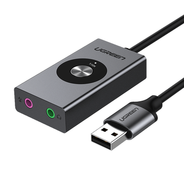 绿联 USB7.1外置声卡笔记本电脑台式机接3.5mm音频接口耳机麦克风立体声转换器吃鸡外接独立声卡 星空灰