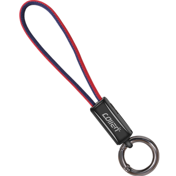 科邻(collen) 创意钥匙扣数据线适用于iPhonePro/type-c/USB-C多功能小挂饰 苹果接口【红蓝色】15cm