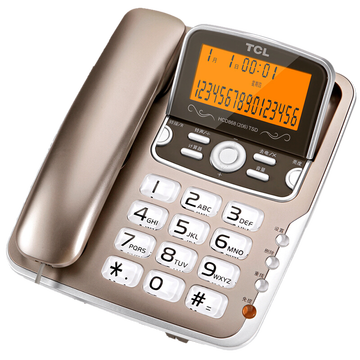TCL 电话机座机 固定电话 办公家用 双接口 屏幕可抬 大按键 HCD868(206)TSD (香槟金)