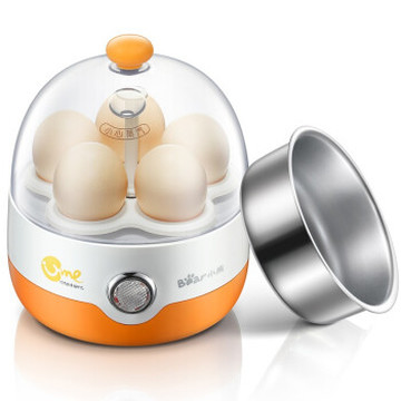 小熊（Bear）煮蛋器 单层家用自动断电迷你蒸蛋器鸡蛋羹X器鸡蛋器防干烧 ZDQ-2201 橙色