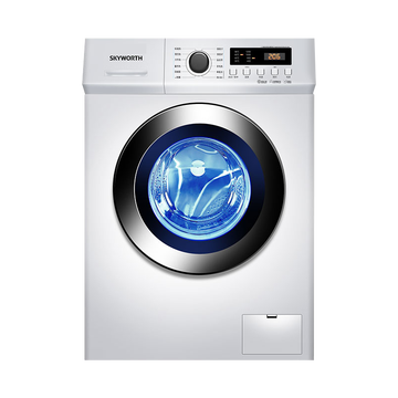 创维（Skyworth）全自动滚筒洗衣机 8公斤大容量 家用12种洗涤模式 96℃高温洗 高温桶自洁 XQG80-B09M白