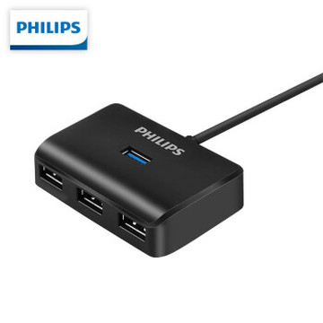飞利浦(PHILIPS)USB分线器3.0高速扩展一拖四HUB笔记本电脑集线器带电源接口usb延长线 USB3.0分线器（0.2米）