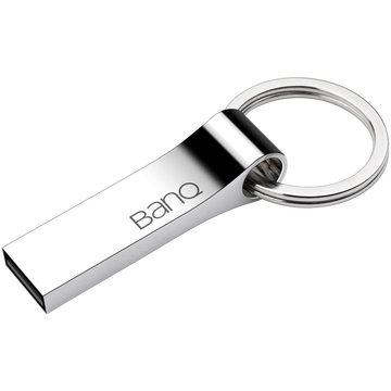 banq 64GB USB2.0 U盘 P9精品版 亮银色 大钢环便携设计 防水防震防尘 全金属电脑车载两用优盘